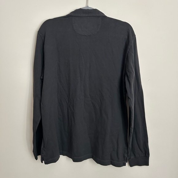Gap Long Sleeve Polo Washed Black Size Medium - Picture 5 of 5